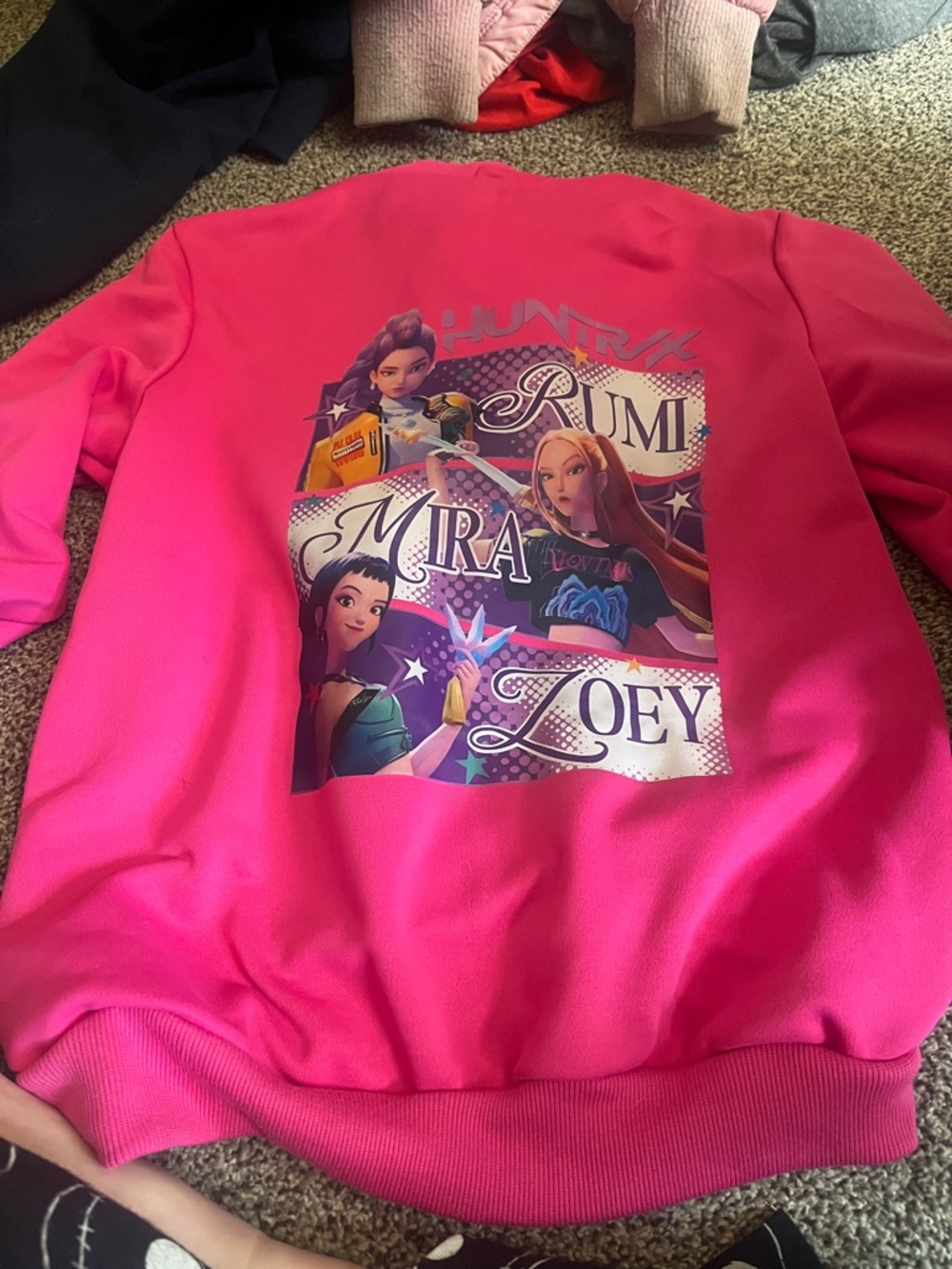 Kids Pink Graphic Hoodie Jacket - Character Print